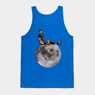 Steph Curry Sitting on the Moon - Golden State Warriors Tank Top